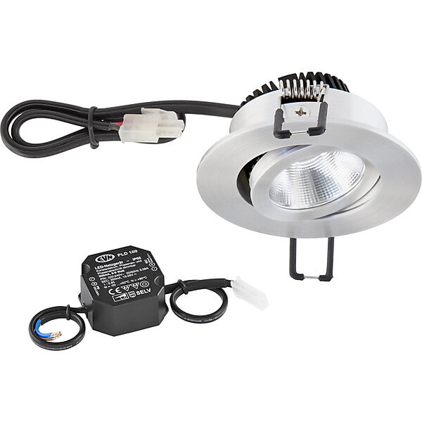 EVN-Lichttechnik P-LED Deckeneinbauleuchte 3000K 230V rund alu PC20N61402